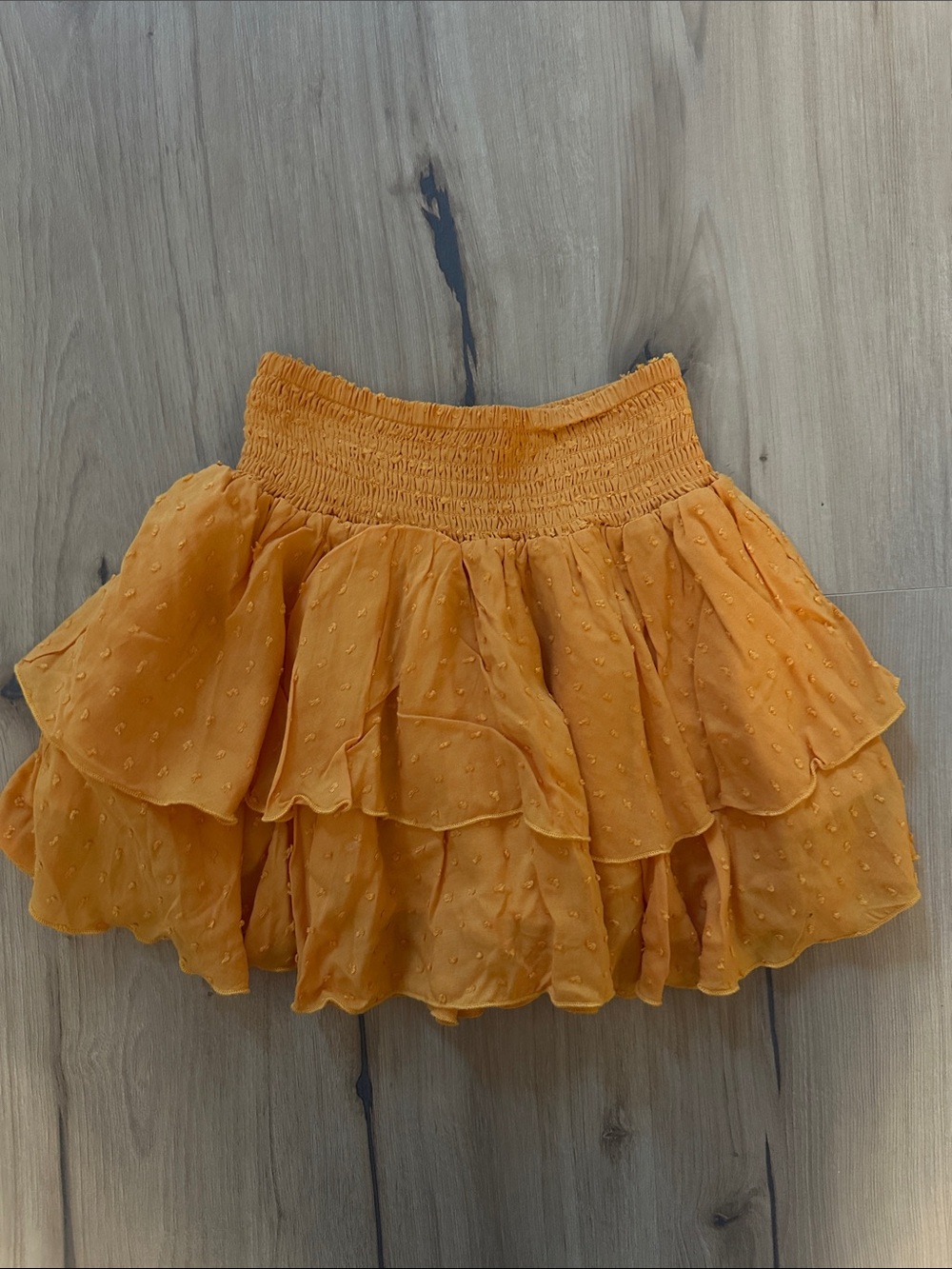 Forever 21 Mustard Yellow Tiered Ruffle Skater Skirt
